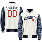 Custom White Royal Solid Color Varsity Letterman Jacket