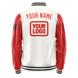 Custom White Orange Red Jacket JA181812181717121217