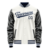 Custom White Black Solid Color Varsity Letterman Jacket