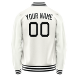 Custom White Black Solid Color Varsity Letterman Jacket