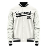 Custom White Black Solid Color Varsity Letterman Jacket