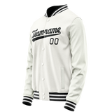 Custom White Black Solid Color Varsity Letterman Jacket