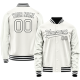 Custom White Black Solid Color Varsity Letterman Jacket