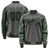 Custom Dark Grey Dark Green Jacket