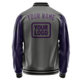 Custom Dark Grey Purple Jacket JA202007201717070717