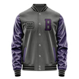 Custom Dark Grey Purple Jacket JA202007201717070717