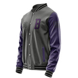 Custom Dark Grey Purple Jacket JA202007201717070717