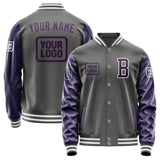 Custom Dark Grey Purple Jacket JA202007201818070718