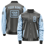 Custom Dark Grey Light Blue Jacket