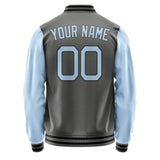 Custom Dark Grey Light Blue Jacket JA2020082017B21708