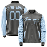 Custom Dark Grey Light Blue Jacket