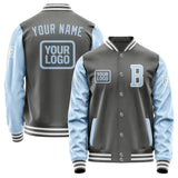 Custom Dark Grey Light Blue Jacket