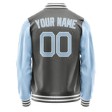 Custom Dark Grey Light Blue Jacket JA2020082018B21808