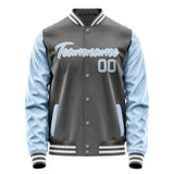 Custom Dark Grey Light Blue Jacket JA2020082018B21808