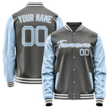 Custom Dark Grey Light Blue Jacket JA2020082018B21808