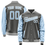 Custom Dark Grey Light Blue Jacket