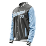 Custom Dark Grey Light Blue Jacket JA2020082018B31808