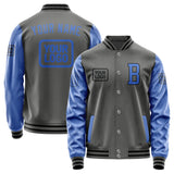 Custom Dark Grey Sky Blue Jacket