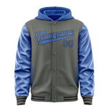 Custom Dark Grey Sky Blue Jacket