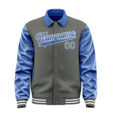 Custom Dark Grey Sky Blue Jacket