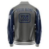 Custom Dark Grey Blue Jacket JA202010201818101018