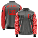 Custom Dark Grey Orange Red Jacket