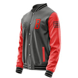 Custom Dark Grey Orange Red Jacket JA202012201717121217