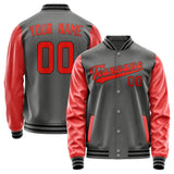 Custom Dark Grey Orange Red Jacket