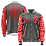 Custom Dark Grey Orange Red Jacket