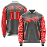 Custom Dark Grey Orange Red Jacket