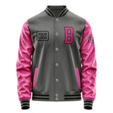 Custom Dark Grey Pink Jacket JA202013201717131317