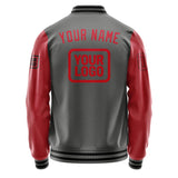 Custom Dark Grey Red Jacket JA202014201717141417