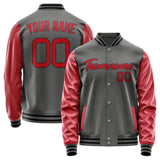 Custom Dark Grey Red Jacket JA2020142017B21714