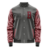 Custom Dark Grey Crimson Red Jacket JA202015201717151517