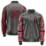 Custom Dark Grey Crimson Red Jacket