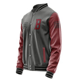 Custom Dark Grey Crimson Red Jacket JA202015201717151517