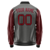 Custom Dark Grey Crimson Red Jacket JA2020152017B21715