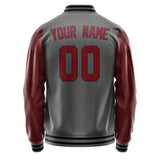 Custom Dark Grey Crimson Red Jacket JA2020152017B31715