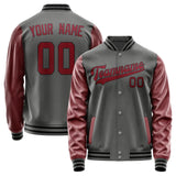 Custom Dark Grey Crimson Red Jacket