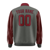 Custom Dark Grey Crimson Red Jacket