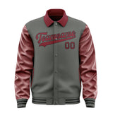 Custom Dark Grey Crimson Red Jacket