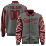 Custom Dark Grey Crimson Red Jacket