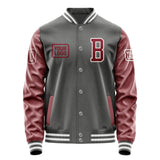 Custom Dark Grey Crimson Red Jacket JA202015201818151518