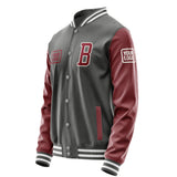 Custom Dark Grey Crimson Red Jacket JA202015201818151518