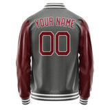 Custom Dark Grey Crimson Red Jacket JA2020152018B21815