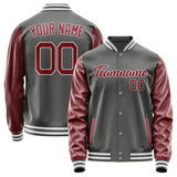 Custom Dark Grey Crimson Red Jacket