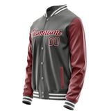 Custom Dark Grey Crimson Red Jacket JA2020152018B21815