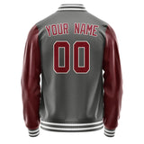 Custom Dark Grey Crimson Red Jacket JA2020152018B31815