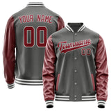 Custom Dark Grey Crimson Red Jacket