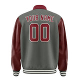 Custom Dark Grey Crimson Red Jacket